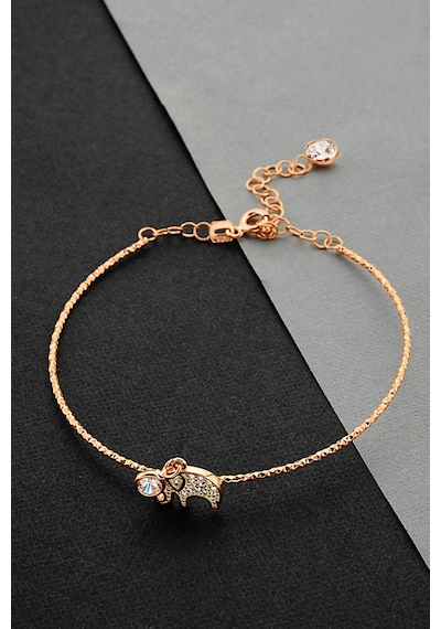 Argentum Concept - Fil Figürlü Gümüş Rose Bileklik - B082801