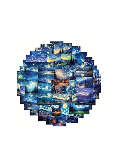 50'li Van Gogh Stickers, Sticker Seti Laptop Notebook Tablet Sticker Seti, 876486841564 Abanoz