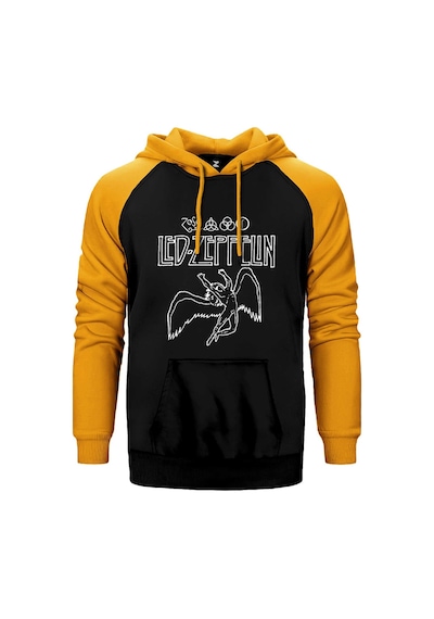 Led Zeppelin Zoso Icarus Sarı Renk Reglan Kol Kapşonlu Sweatshirt Sarı