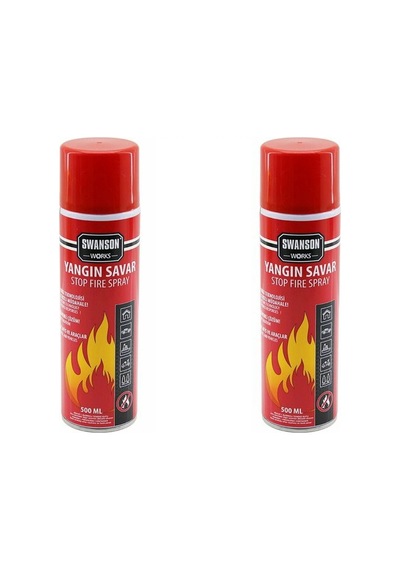 2 Adet Yangın Söndürücü - Yangın Savar Sprey 500ml + 500 Ml Ev - Ofis - Oto Araç Ateş Boğucu Köpük Tabaka Oluşturur Bx40