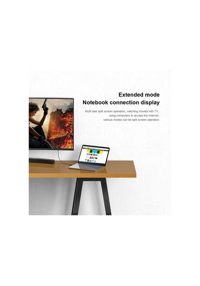 Lexroo Qg-ua17 Type-c To Vga Adaptörü Yüksek Çözünürlüklü Dönüştürücü Kablo 1080p 60hz 1.8 - Siyah