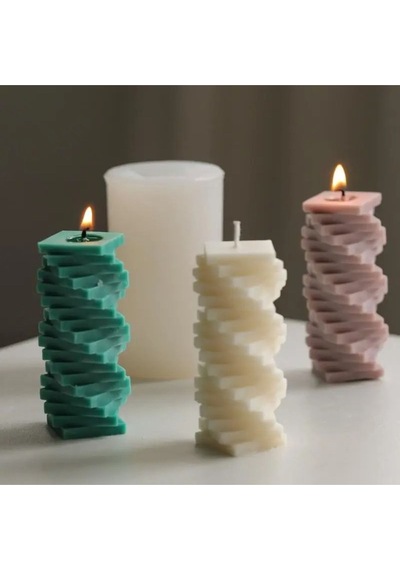 Spiral Kare Mum Silikon Kalıp S832