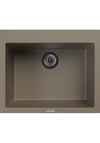 Polex Cristalüx Granit Evye P-X60 Toprak Tezgah Altı Ve Tezgah Üstü Kare Mutfak Evyesi 60x50 CM