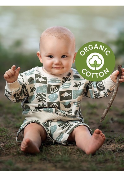 Antebies Okyanus Desen Sweatshirt Renkli