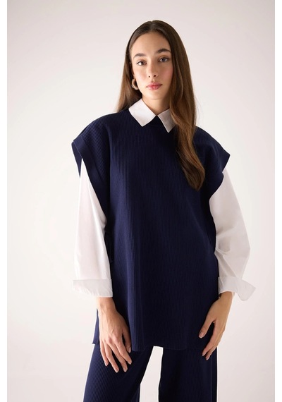 Defacto Regular Fit Süveter Y1323AZ23AUNV134 Lacivert