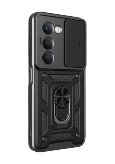 Xiaomi Redmi 15 4g İçin Uyumlu Sürgülü Korumalı Yüzüklü Standlı Magnetic Tpu Tank Kapak