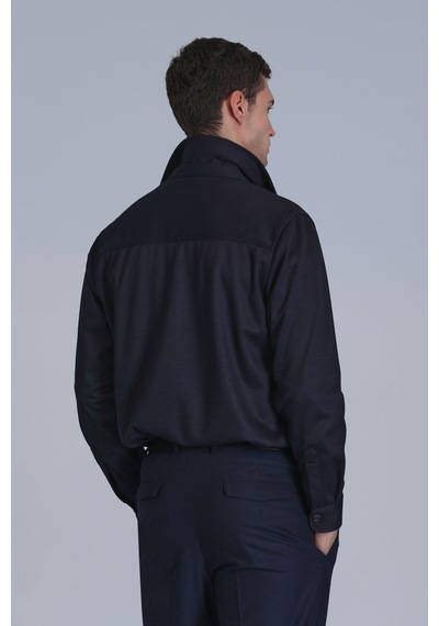 Lufian Cameron Erkek Basic Gömlek Slim Fit Lacivert Lacivert 112010655100200 Lacivert