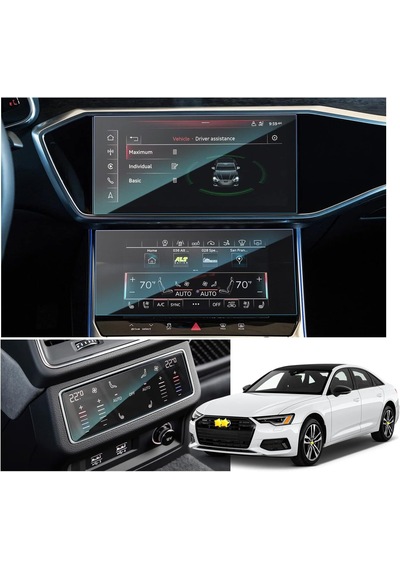 Audi A7 Uyumlu Ekran Koruyucu Set Multimedya Ön Klima Ve Arka Klima 3'lü Set 9H Nano Ekran Koruyucu