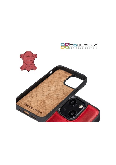 Bouletta Apple İphone 13 Uyumlu Deri Arka Kapak Fxcp V4ef