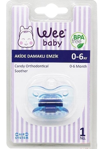 Wee Baby Akide Damaklı Emzik 0-6 Ay No 1 -111 Mavi