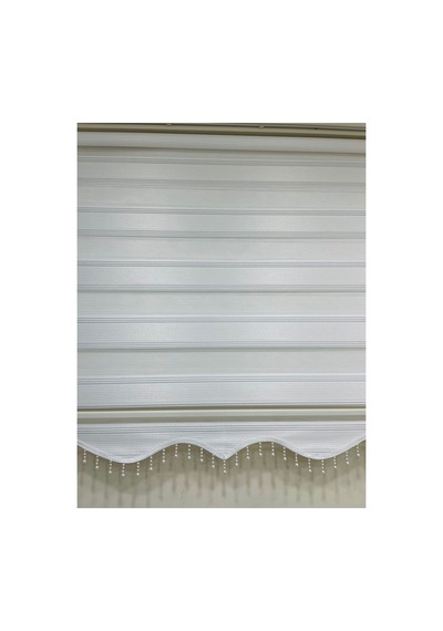 Beyaz Sim Detaylı Boncuklu Zebra Stor Perde Beyaz - 338292932 Beyaz