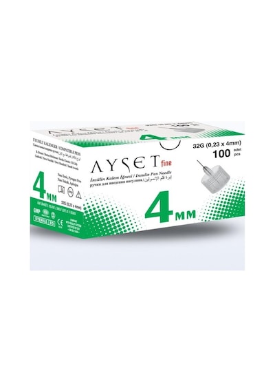 Ayset Fine İnsülin Kalem İğnesi 32G 0.23 X 4Mm 100Lü Kutu