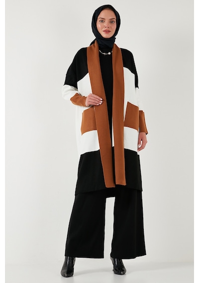 Lela Modest Regular Fit Renk Bloklu Uzun Tesettür Triko Bayan Hırka 4616172 Toprak Lela Modest Regular Fit Renk Bloklu Uzun Tesettür Triko Bayan Hırka 4616172 Toprak
