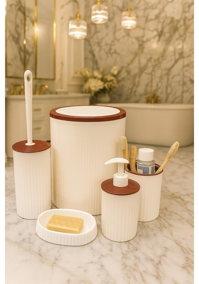 Makri Home Banyo Seti, Yuvarlak, Beyaz, Hacim: 6 Litre Beyaz