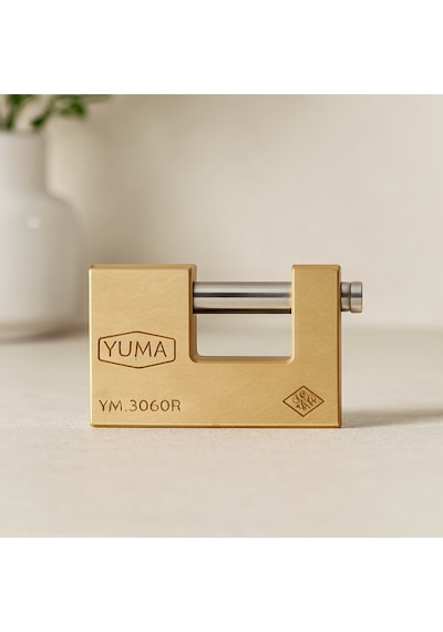 Kayar Milli Pimli Kilit 80x48 Mm Geniş Sarı