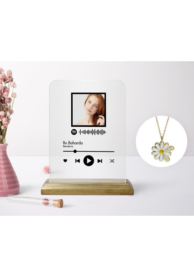 Kişiye Özel Fotoğraflı Spotify Barkodlu Plak ve Çift İsimli Papat