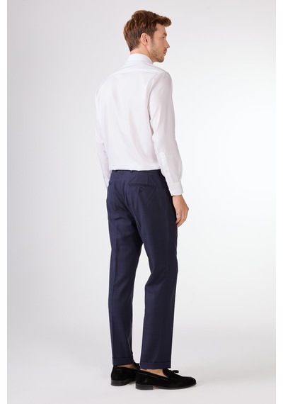 Dufy Erkek Regular Fit Sivri Yaka Lacivert Takım Elbise-18756