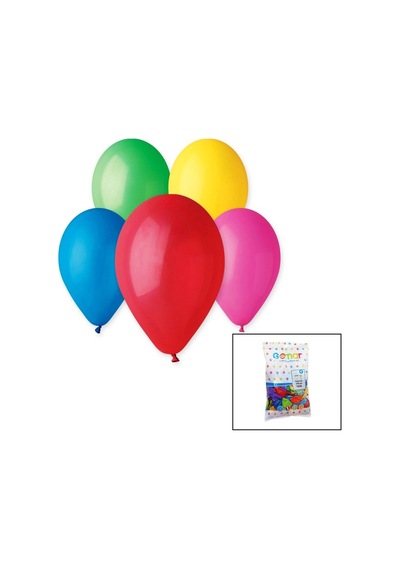 Renkli Klasik Balon 10 İnç - 26cm - 100pcs Bx40 Çok Renkli