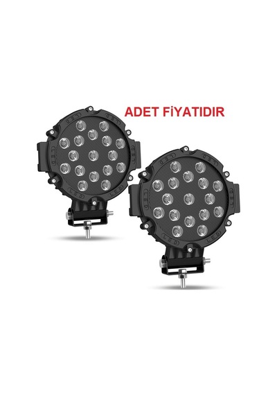 Offroad Sis Lambası 17 Power Ledli 51W Siyah Çerçeve Takım 12-48V