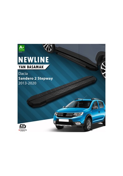 S-dizayn Dacia Sandero 2 Stepway Newline Siyah Yan Basamak 173 Cm N11.6295