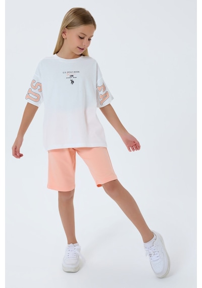 U.s. Polo Assn. Kız Çocuk Beyaz Bermuda Takım Beyaz