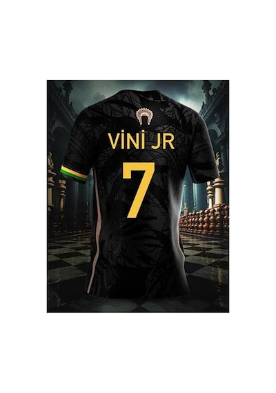 Brezilya Siyah Vini Jr Özel Konsept Forması Jersey Çok Renkli