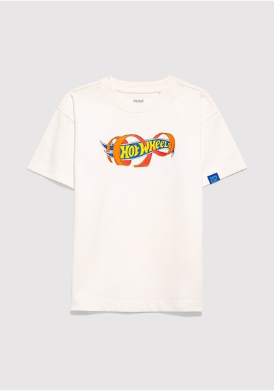 Mavi - Hot Wheels Baskılı Ekru Tişört 6610428-70057