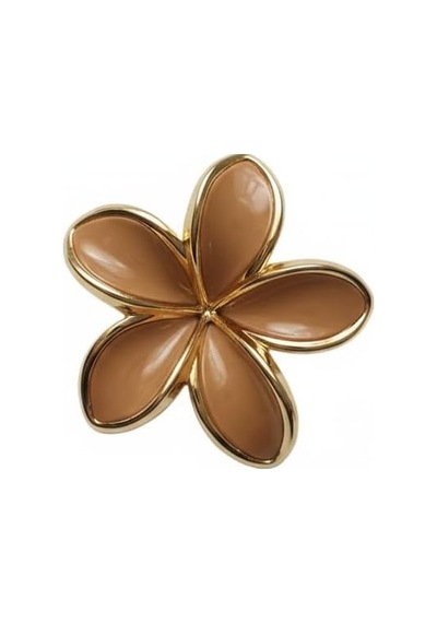 Lotus Saç Tokası Büyük Boy 8 Cm, Tekli Saç Tokası, Lotus Çiçeği Tasarımı Kahverengi Çok Renkli
