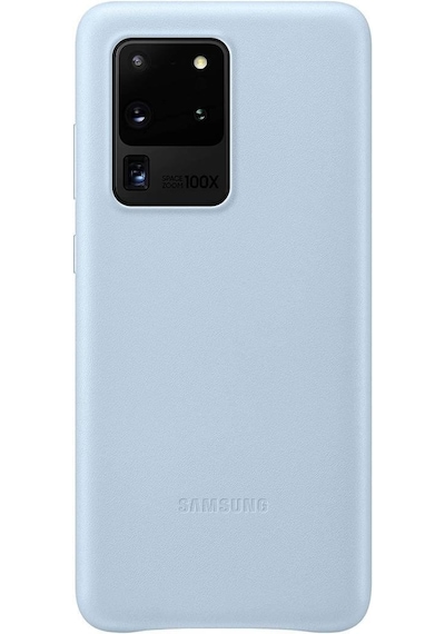 Galaxy S20 Ultra İle Uyumlu Kılıf Leather Cover Mavi Ef-vg988llegww