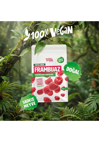 Dondurularak Kurutulmuş Frambuaz 18 G Freeze Dried Meyve Cipsi Çıtır Meyve Kurusu 2 Adet