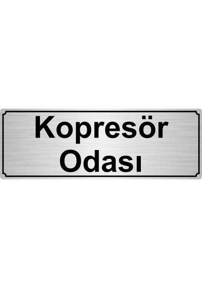 10cmx20cm Gümüş Renk Metal Kompresör Odası Yönlendirme Levhası