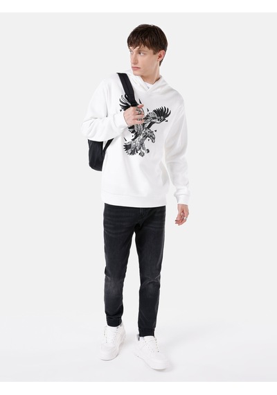 Colin's Colins Regular Fit Baskılı Beyaz Erkek Sweatshirt Cl1067471 Beyaz