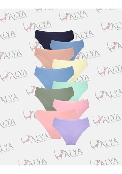 Alya Underwear Kadın Pamuklu Hipster - Slip Külot 5 Farklı Renk 1 Pakette Multicolor-x16