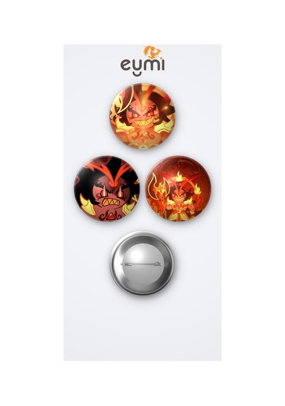Cookie Run Kingdom Burning Spice Cookie 3'lü Metal Rozet Seti 58mm İğneli Buton Çanta Yaka Rozeti Çok Renkli