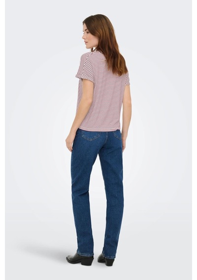 Jdy Jdysıssy Kadın Basic T-shirt Kısa Kollu O-neck T-shirt Bordo