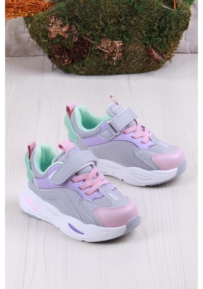 Fort Cool Evo Rahat Hafif Sneaker Kız Çocuk Ayakkabı Gri-Pembe Gri - Pembe