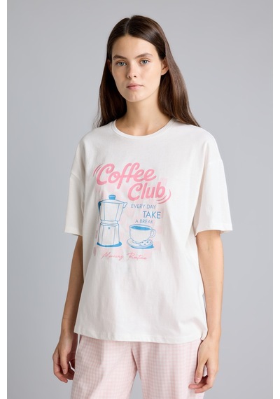 Defacto Baskılı Pötikare Desenli Regular Fit Kısa Kollu 2li Pijama Takımı I8338ax26aupn38 Pembe-pn38