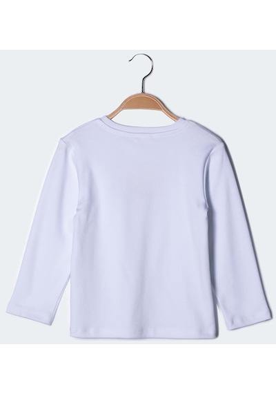 Zeyland Erkek Çocuk Yazı Baskılı Uzun Kollu T-Shirt-Beyaz