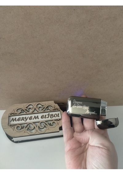 Mrchediyesepeti Kişiye Özel İsim Yazılı Ve Mdf Tasarım Kutulu Çakmak No:34