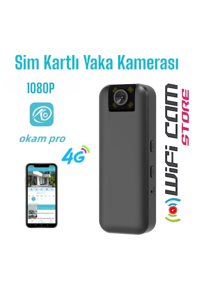 Sim Kartlı Yaka Kamerası Uzaktan İzlenebilir 4g Kamera