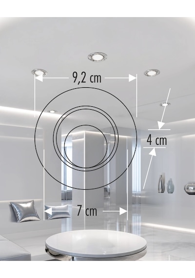 Cata Ct-5252 Akik Led Spot 7w Beyaz Işık - 10 Lu Paket Saten - Krom