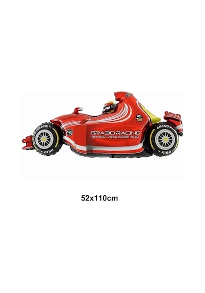 Kırmızı Yarış Arabası Folyo Balon Büyük Boy 52x110 Cm