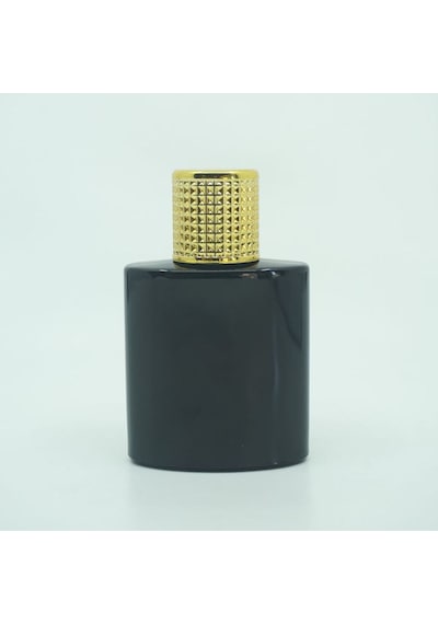 Parfüm Şişesi 50 Ml 2 Adet Özel Siyah Elips Kolay Kapama Boş Şişe