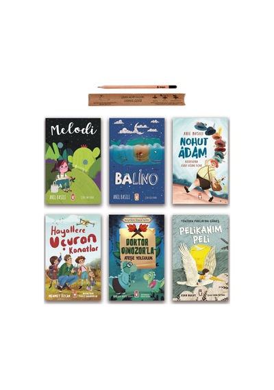 Timaş Çocuk Melodi - Balino - Nohut Adam - Hayallere Uçuran Kanatlar - Pelikanım Peri Set 6 Kitap