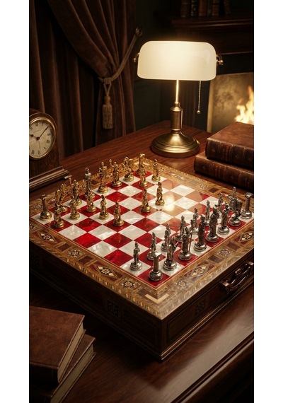 Roma Crimson-chess Set