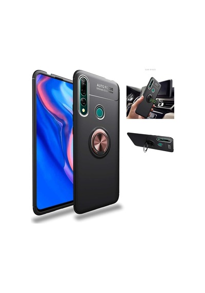 Huawei P30 Lite Kaliteli Yüzüklü Stant Kilif 319247499 - Renk / Siyah