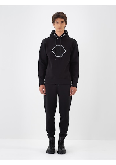 Xint Siyah Pamuk Dokulu Regular Fit Sweatshirt 300313