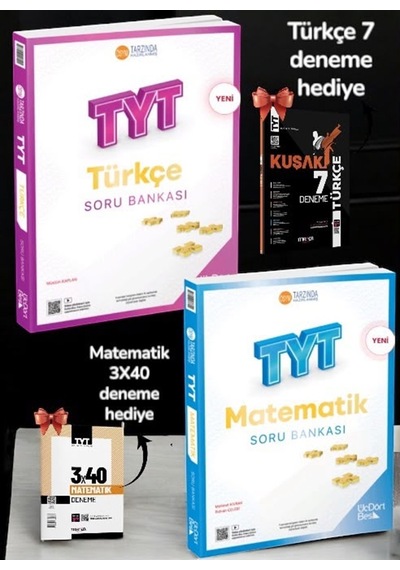 Üçdörtbeş Yayınları Üç Dört Beş 2027 345 Tyt Türkçe Soru Bankası-2027 345 Tyt Matematik Soru Bankası- Tyt Deneme Seti Hediye