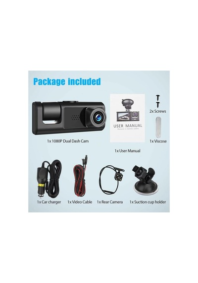 Black Box Wifi Destekli Full Hd 1080p 3 Lü Araç Kamerası Ön + İç + Arka Kamera Dvr Car Dashcam