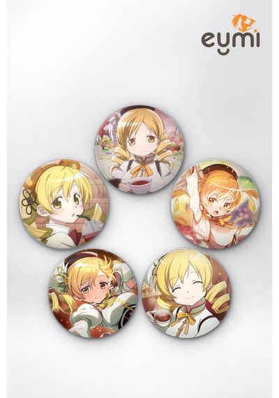 Puella Magi Madoka Magica Mami Tomoe Çay Saati İğneli Buton Rozet 5li Set Çok Renkli